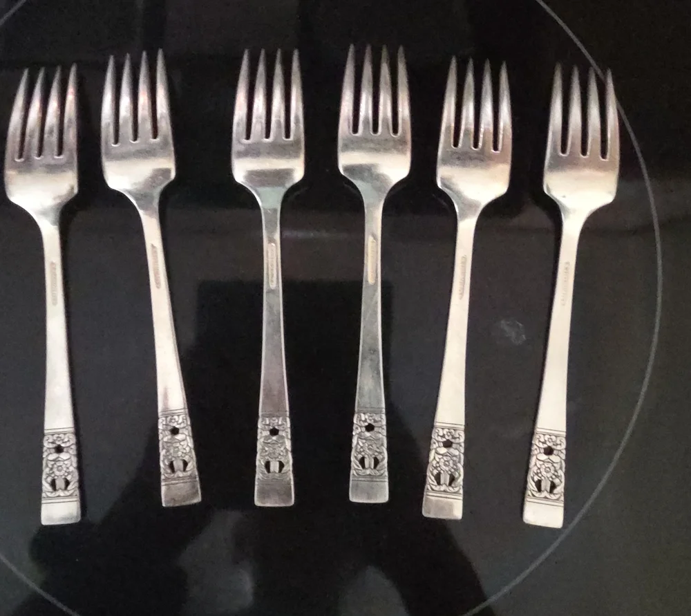 Silver Plated Salad Forks -  (Set of 6)